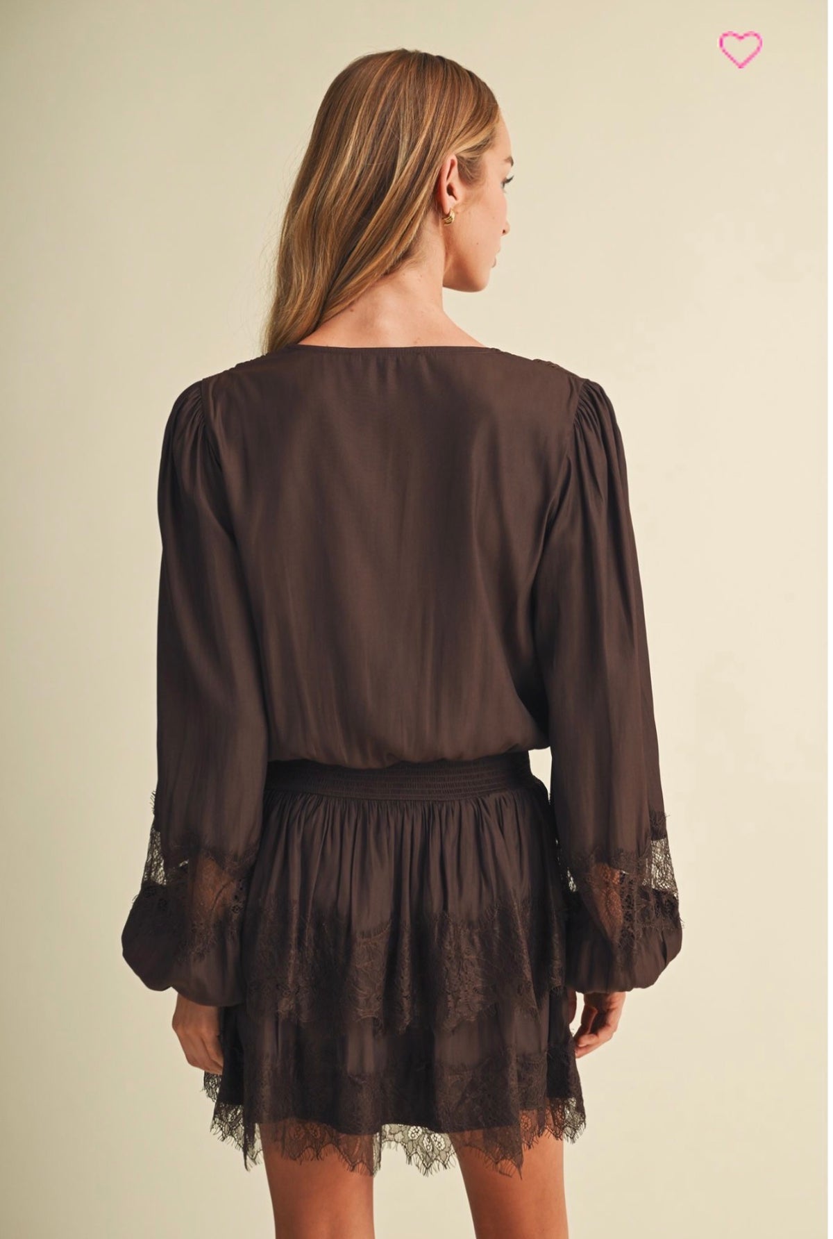 Kimberly Satin Lace Mini Dress