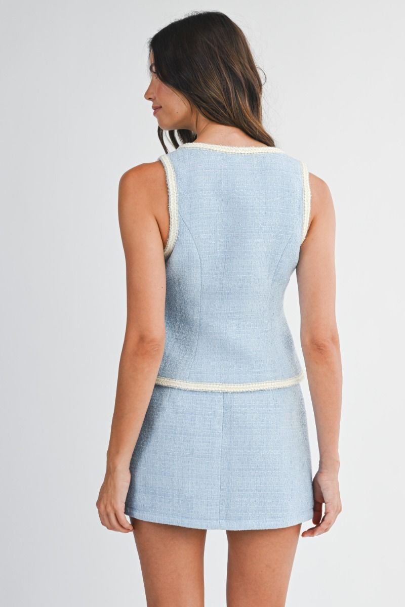 Marigold velvet tweed vest set