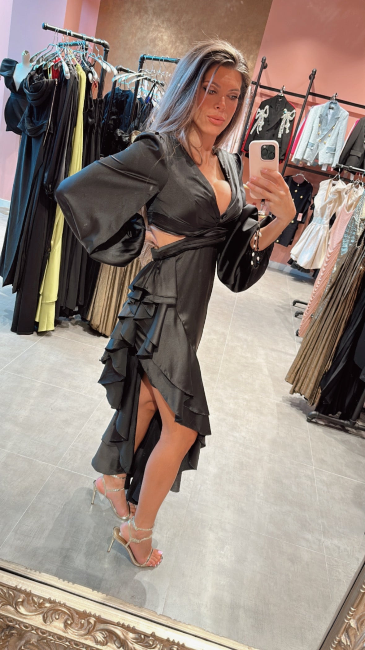 Dorinda Gala Asymmetrical Maxi Dress