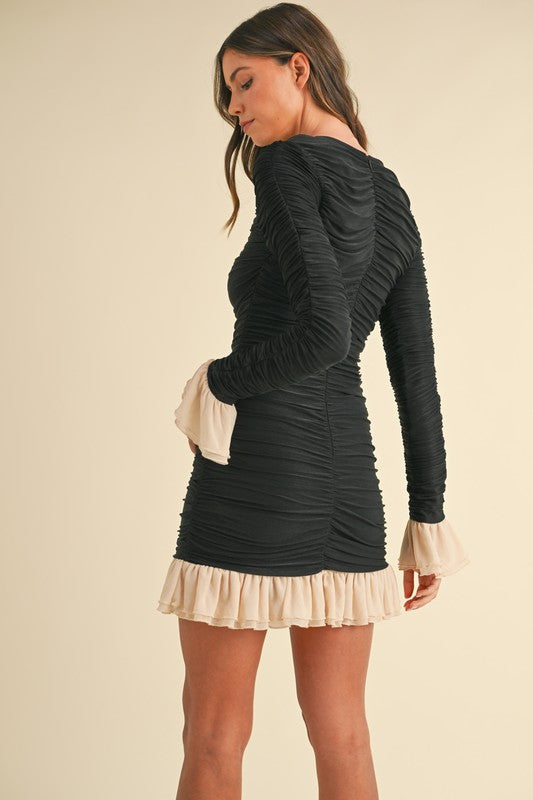 Diana long Sleeves mini Dress