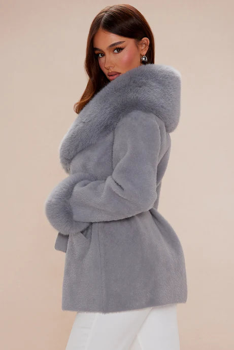 Gloria Faux Fur Mohair Coat