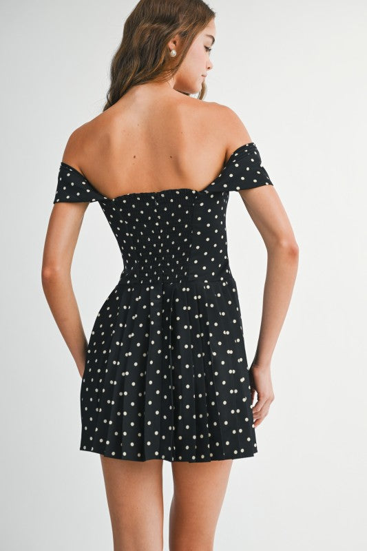 Evangelie Polka-Dotted Mini Dress