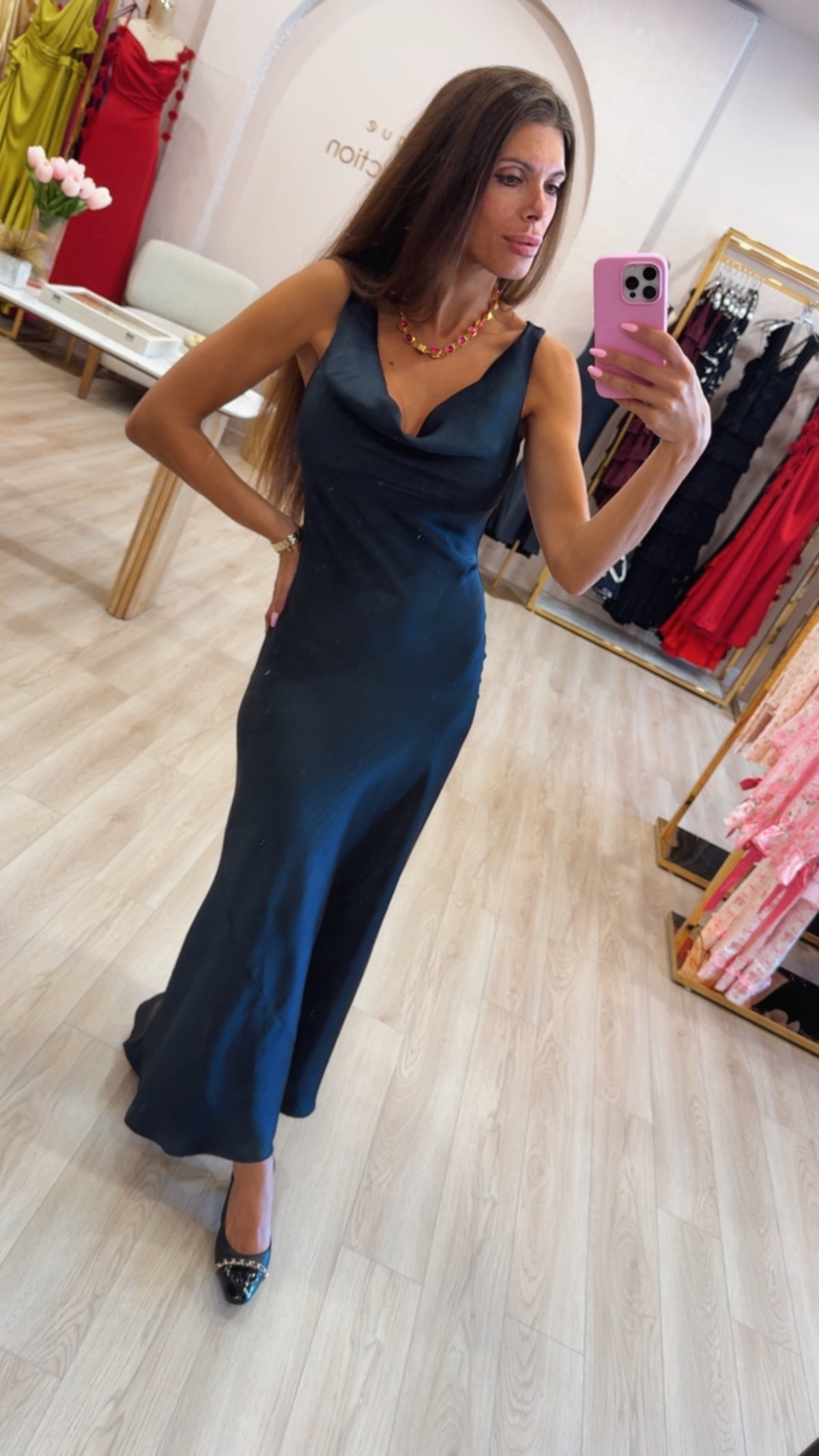 Valerie Maxi Satin Dress
