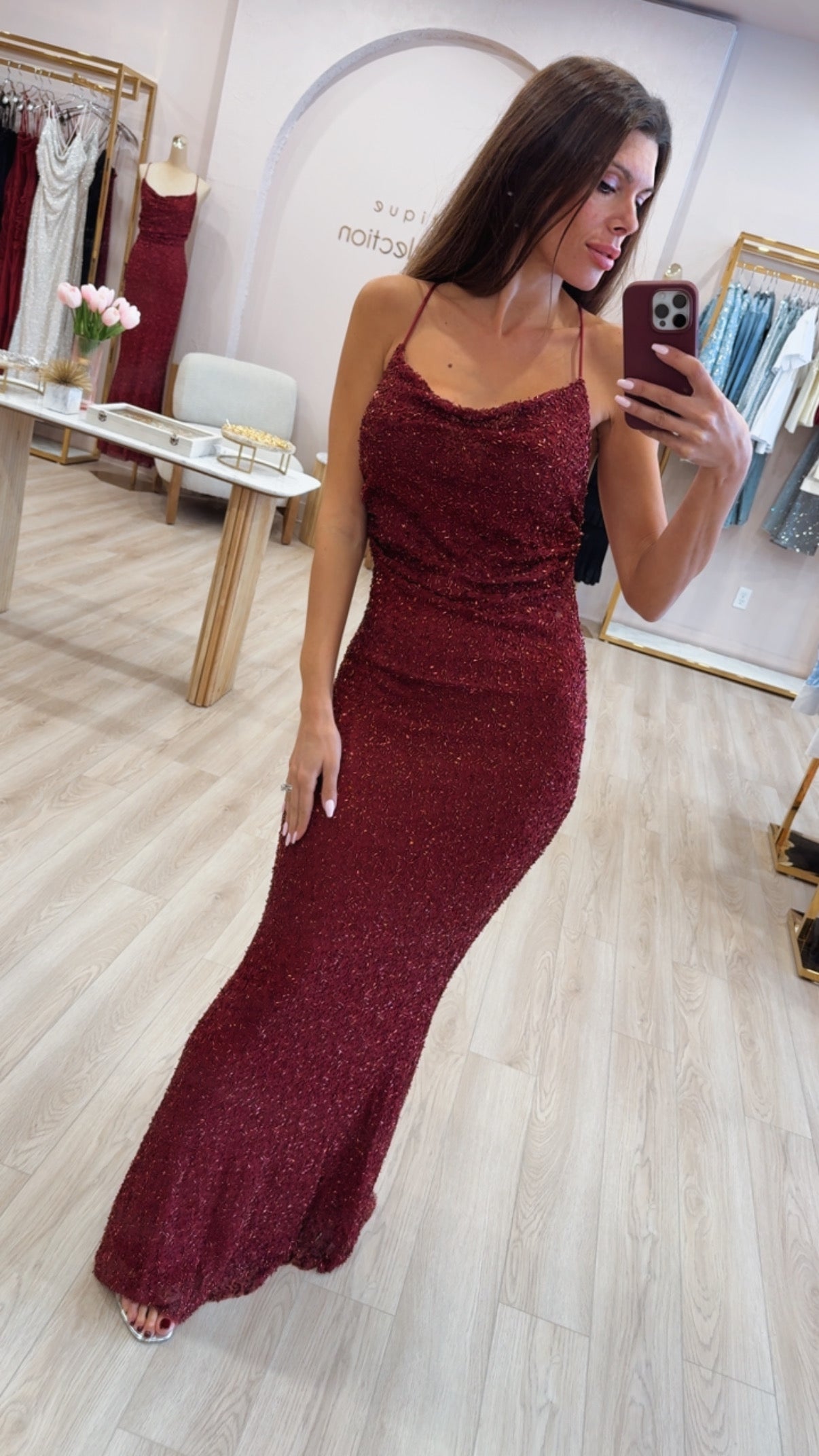 Vanessa Confetti Glass Gown