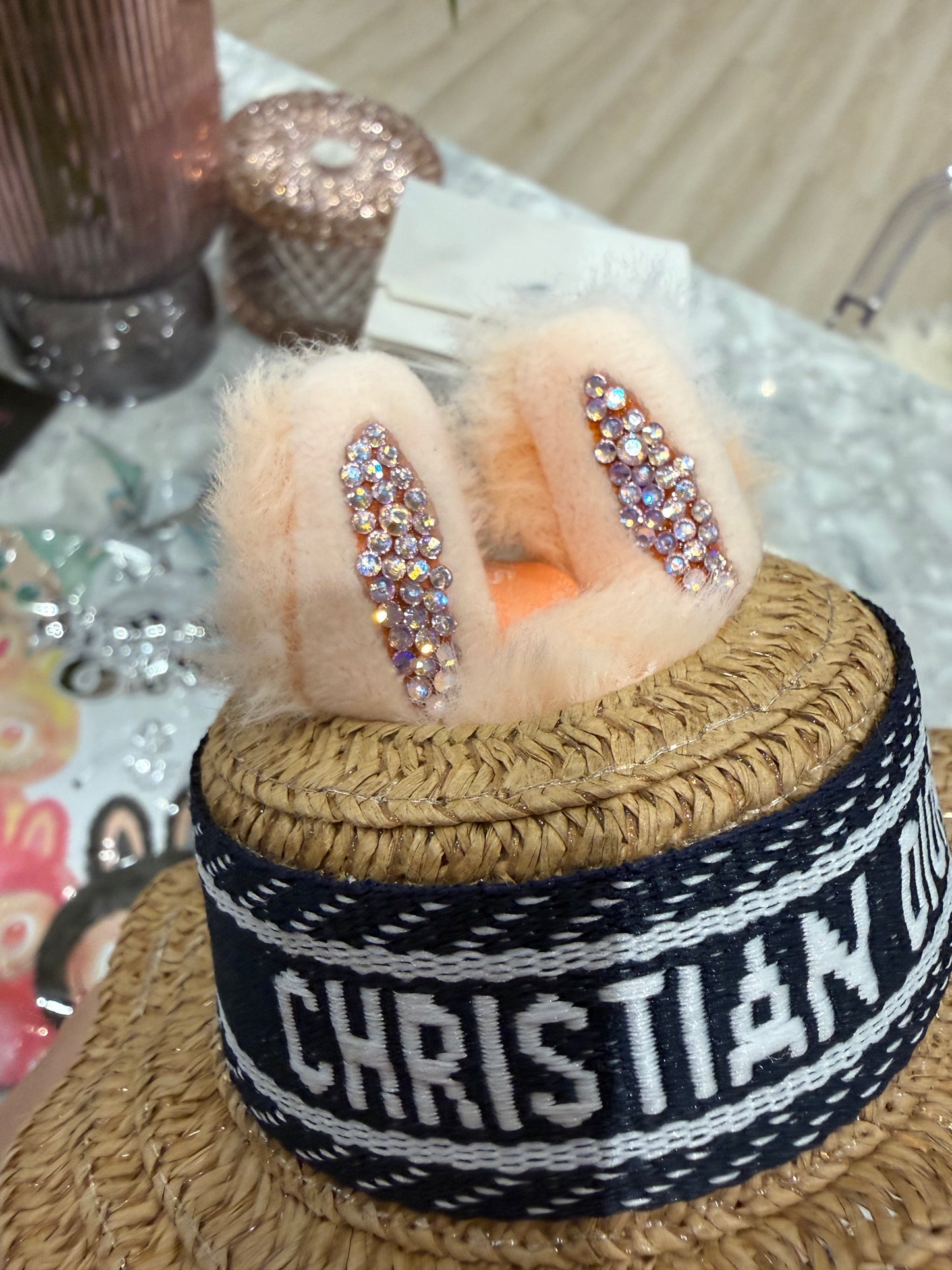 24K Labubu Custom  Big into Energy Swarovski Bling