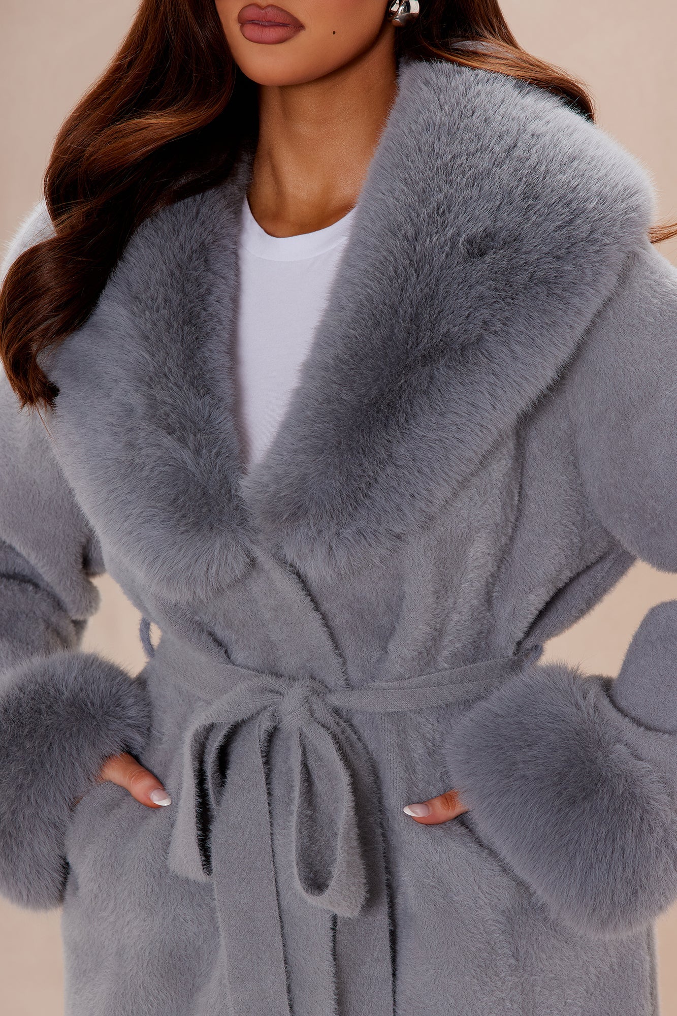 Gloria Faux Fur Mohair Coat