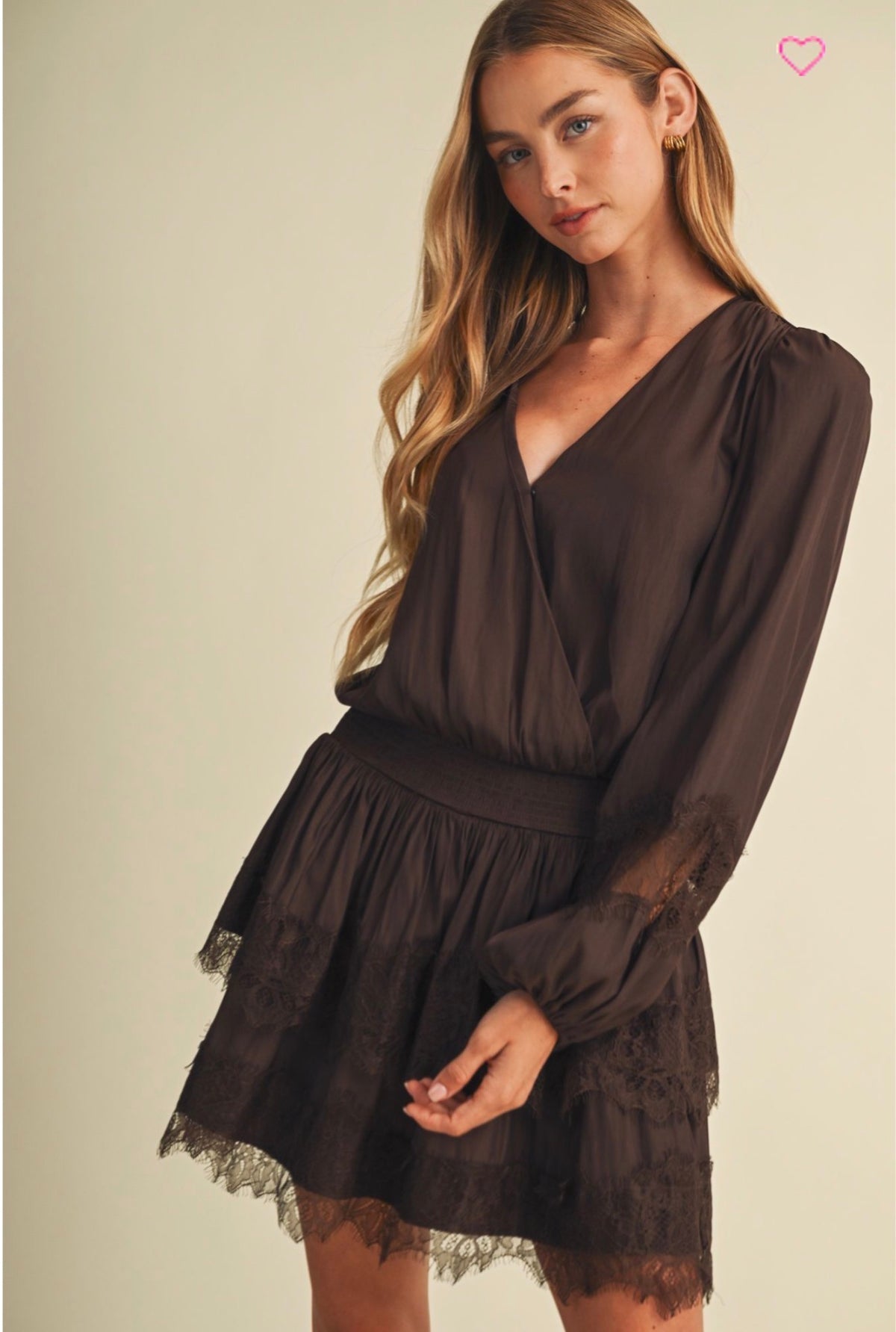 Kimberly Satin Lace Mini Dress