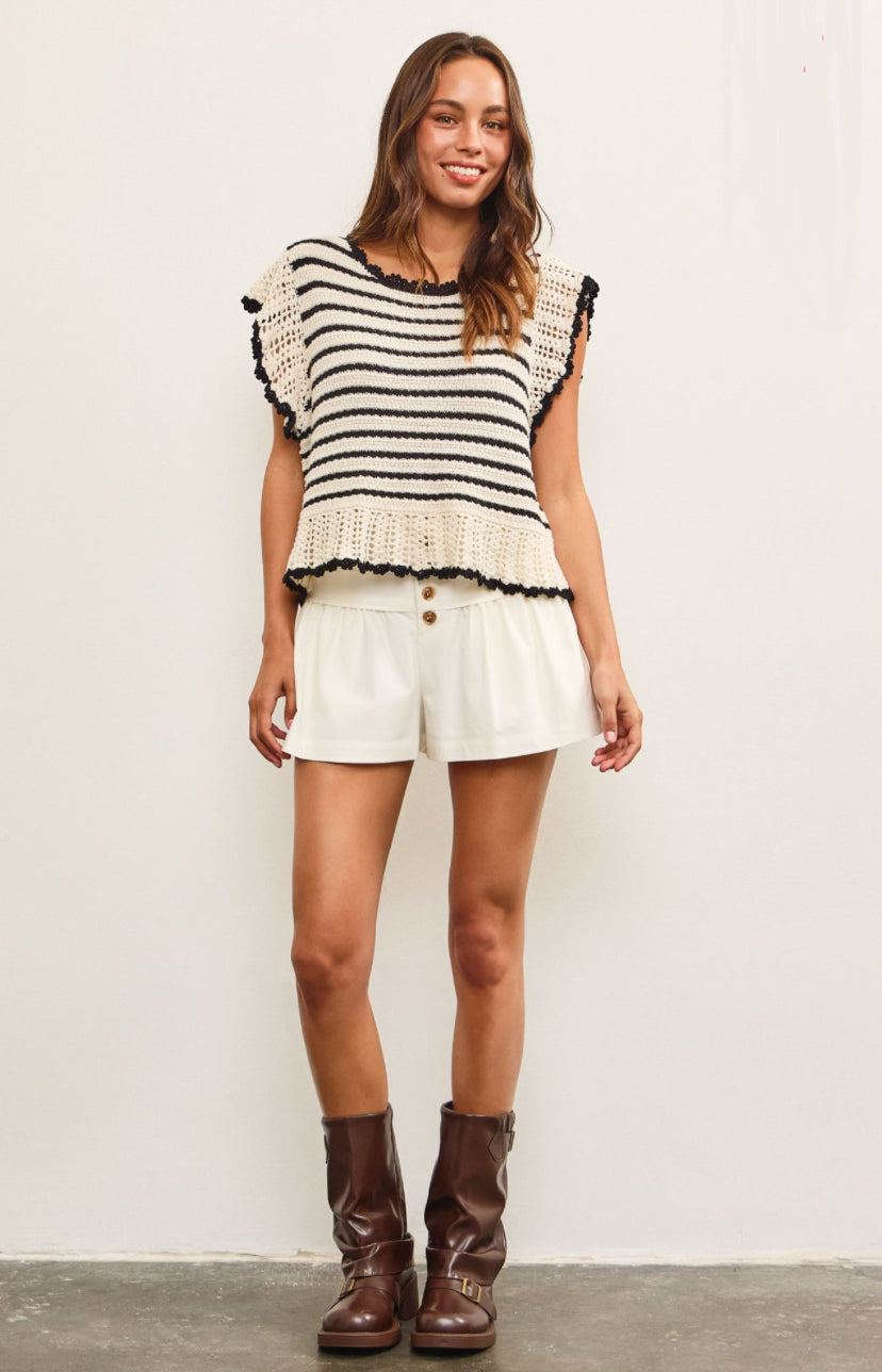 Eveline Stripped Crochet Top