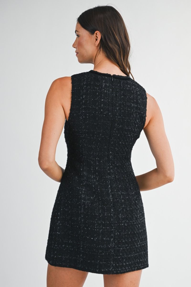 Miss Coco Tweed Mini Bow Dress