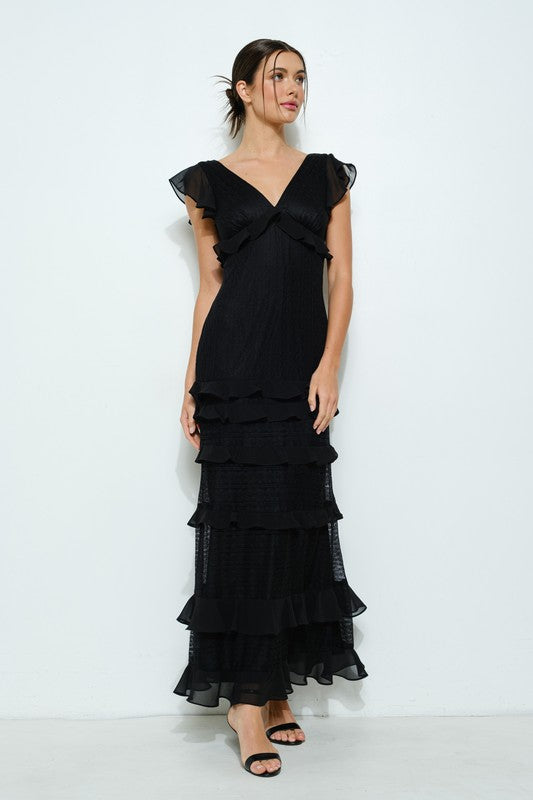 Melania Mai Lace and Voile Dress