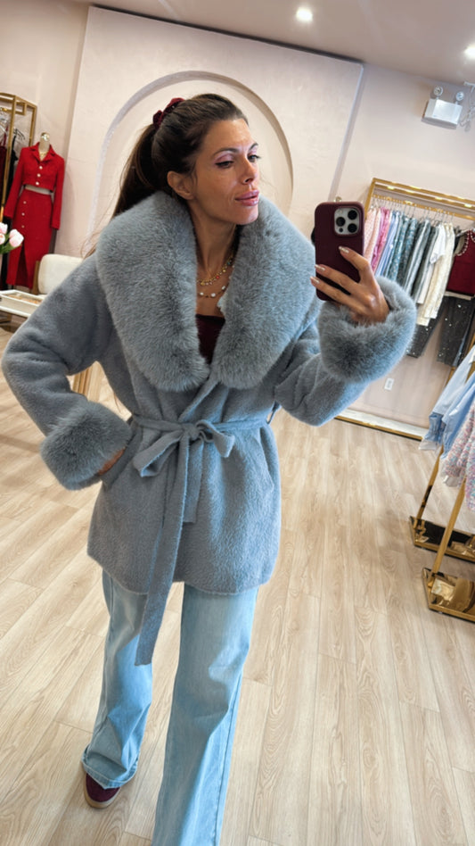 Gloria Faux Fur Mohair Coat