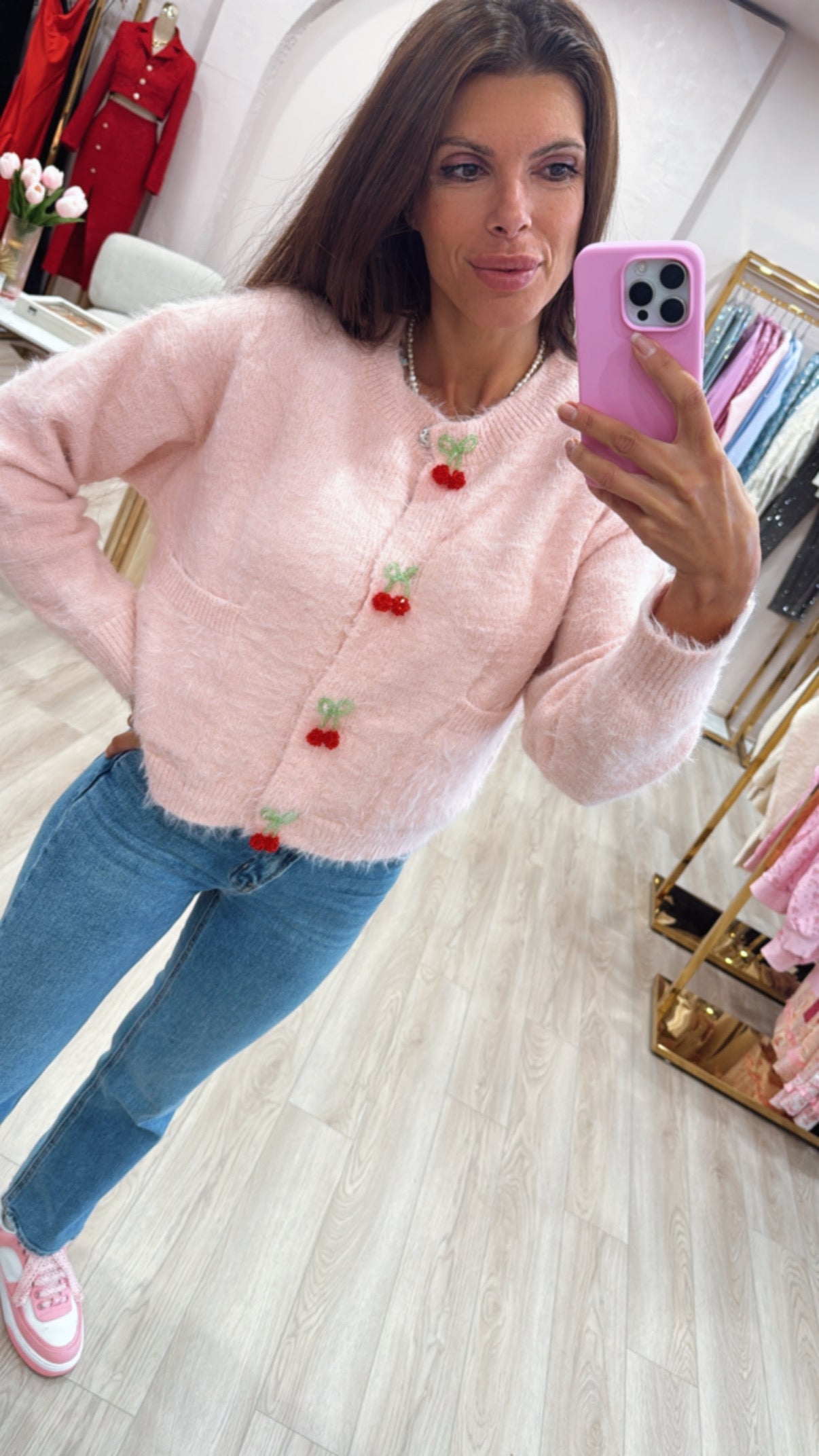 Theresa Cherry Buttons Cardigan