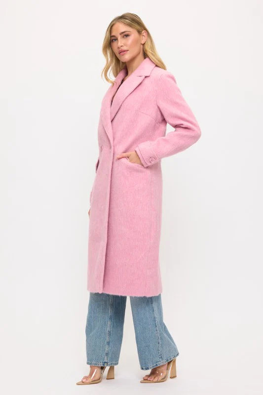 Penny Mohair Long Pink Coat