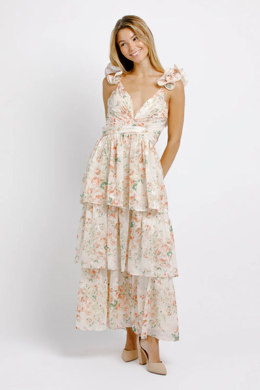 Melannia Floral Layered Maxi Dress