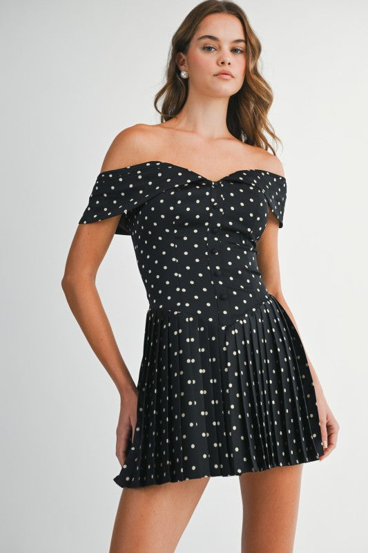 Evangelie Polka-Dotted Mini Dress
