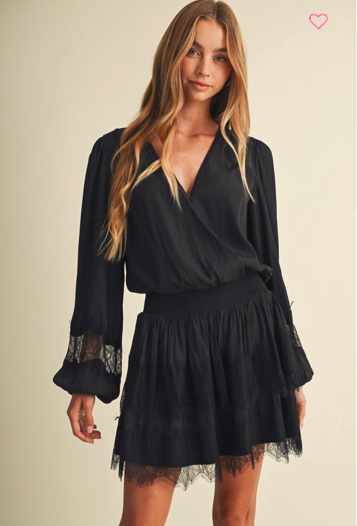Kimberly Satin Lace Mini Dress
