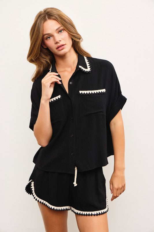 Eva Linen Macrame Shirt