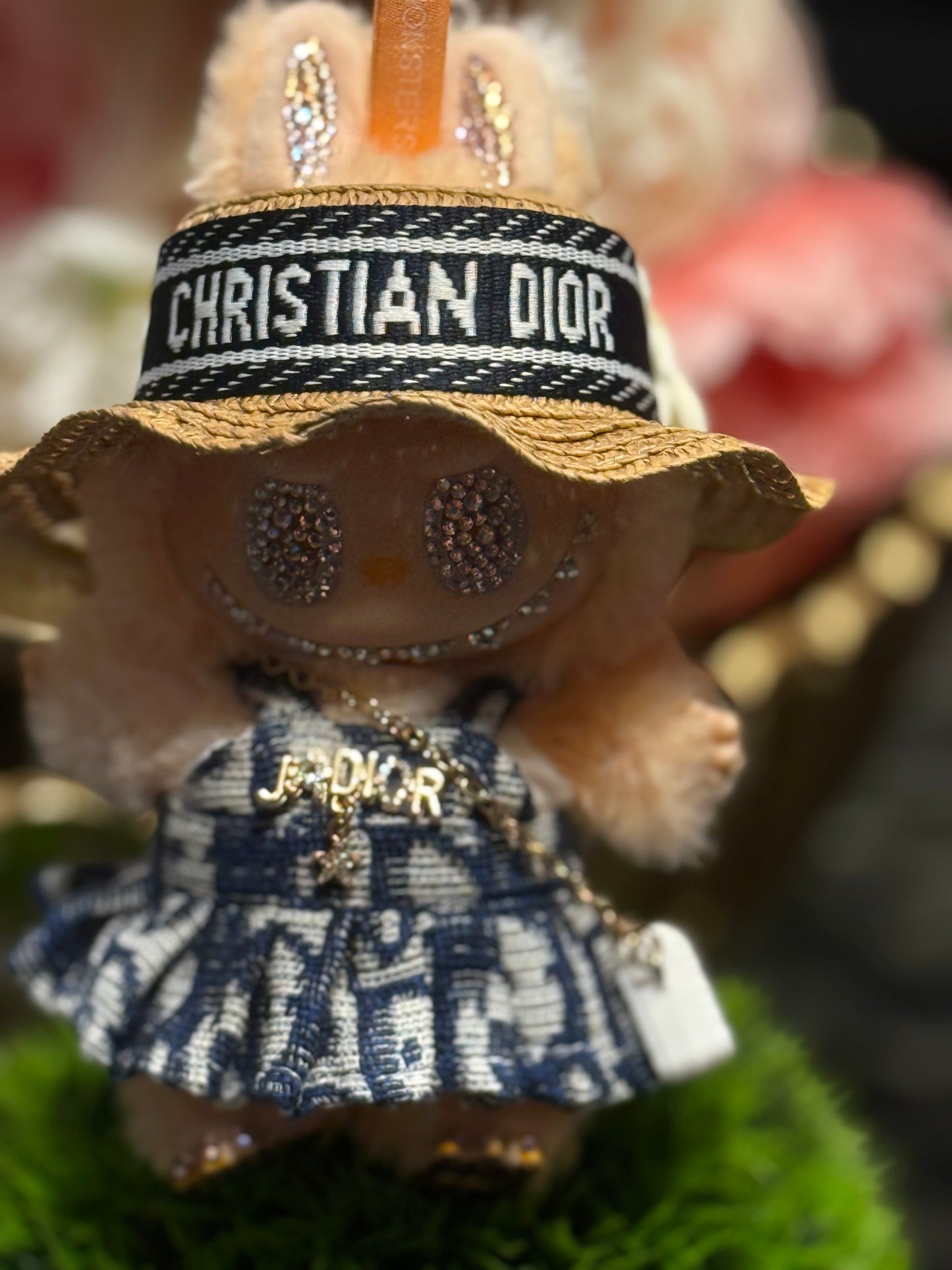 24K Labubu Custom  Big into Energy Swarovski Bling