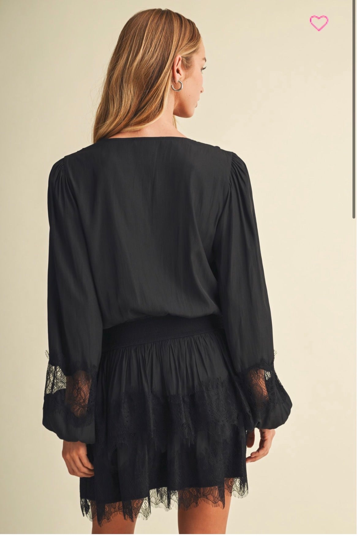 Kimberly Satin Lace Mini Dress