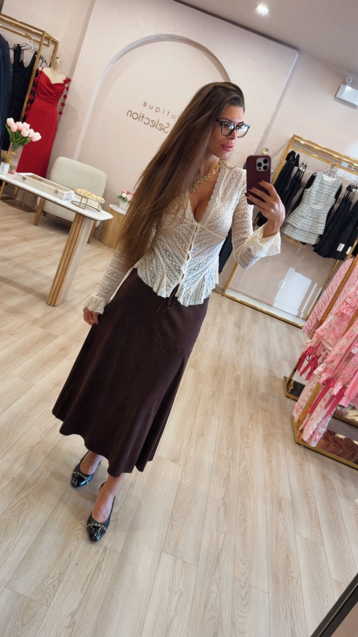 Olivia Suede Skirt