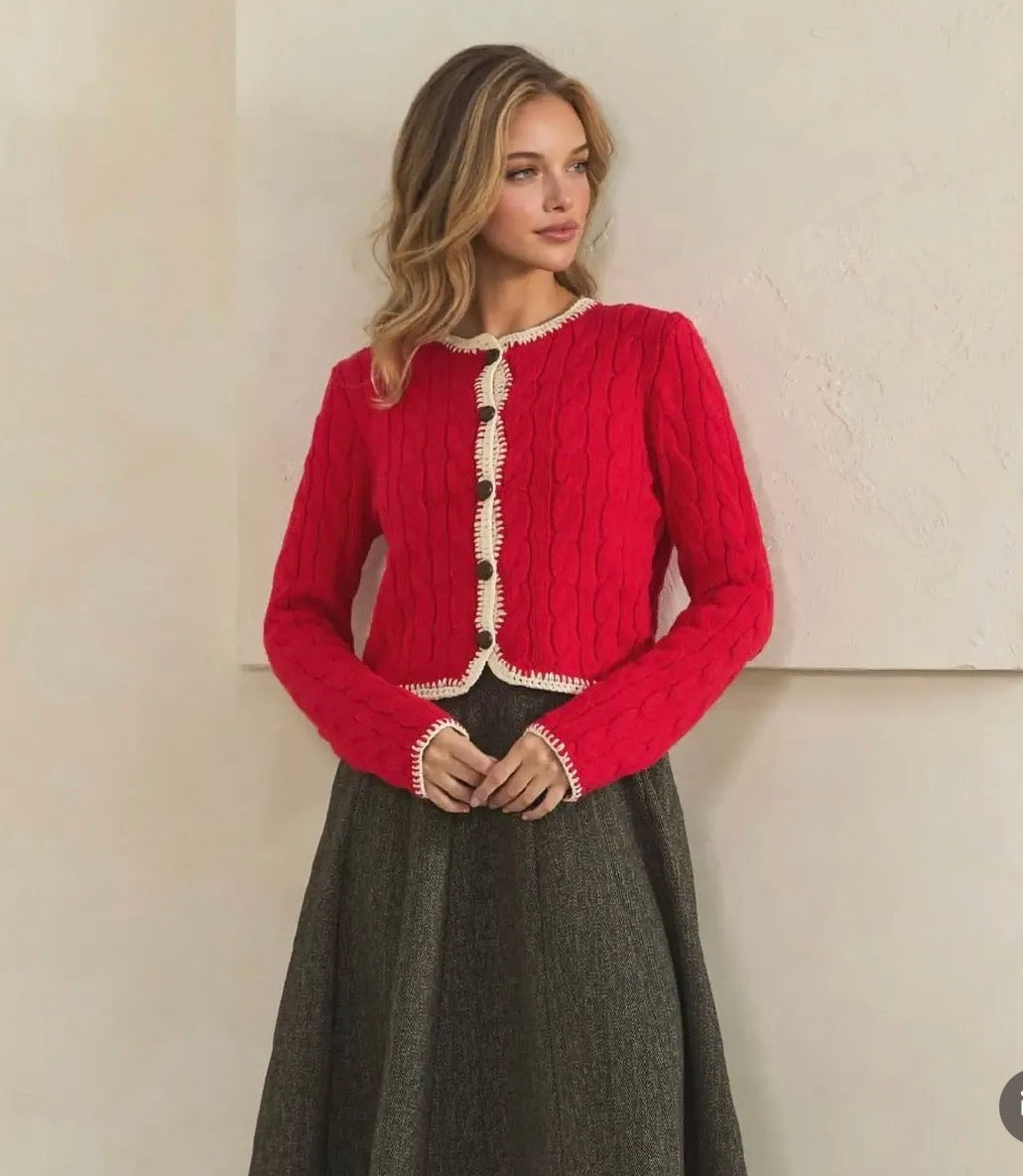 Laurenne Cable Knit Cardigan