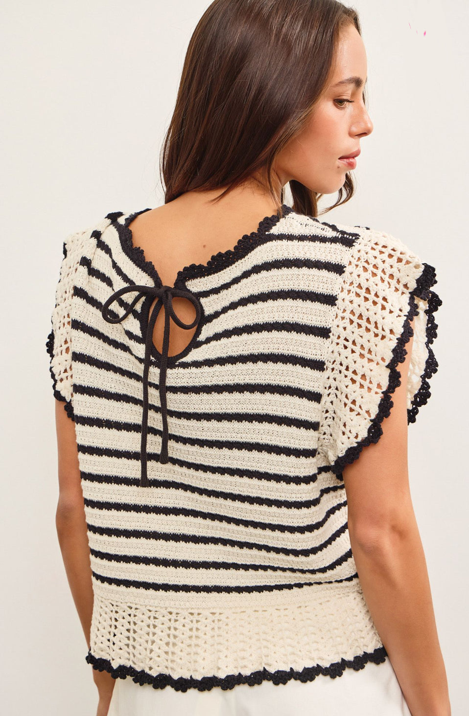 Eveline Stripped Crochet Top