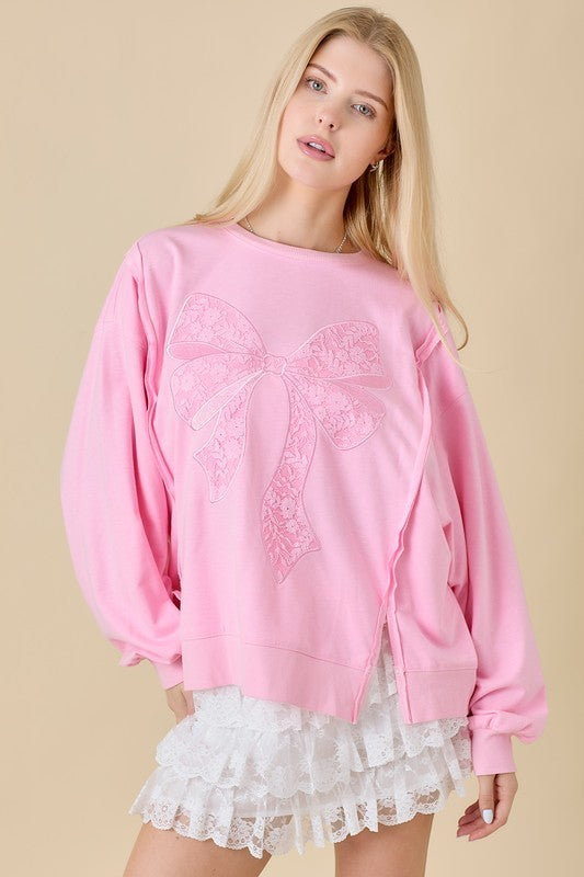 Nadine Bow Lace design Swatshirt