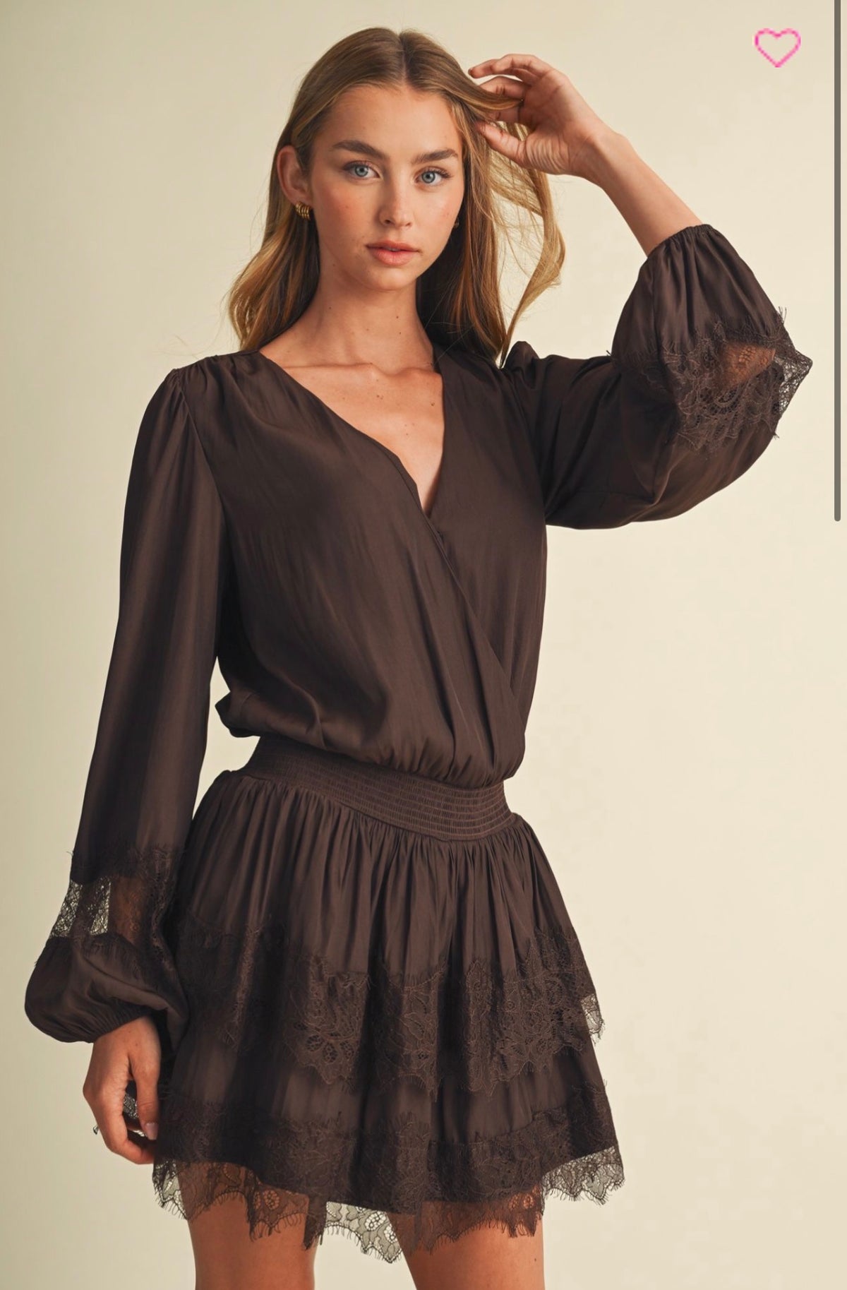 Kimberly Satin Lace Mini Dress