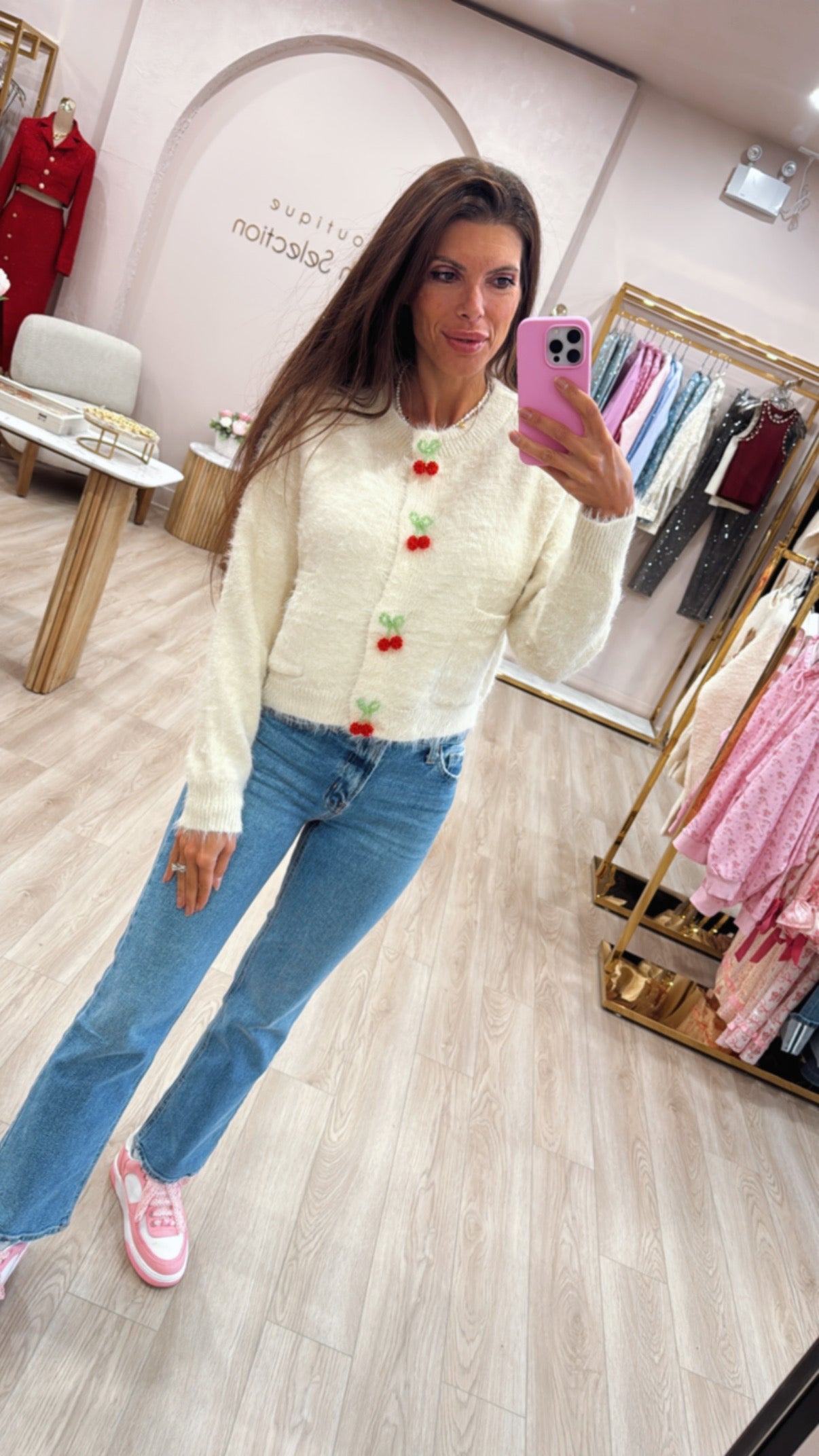 Theresa Cherry Buttons Cardigan