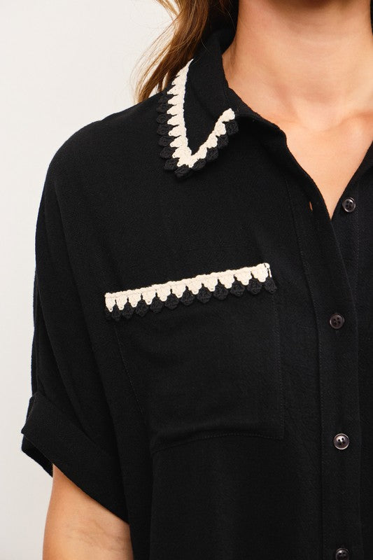 Eva Linen Macrame Shirt