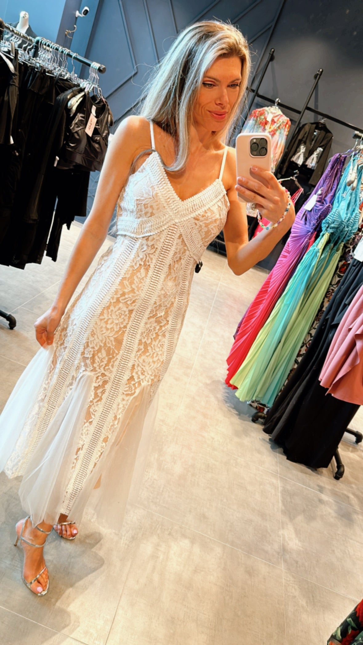 Selena Lace Tulle Maxi Dress