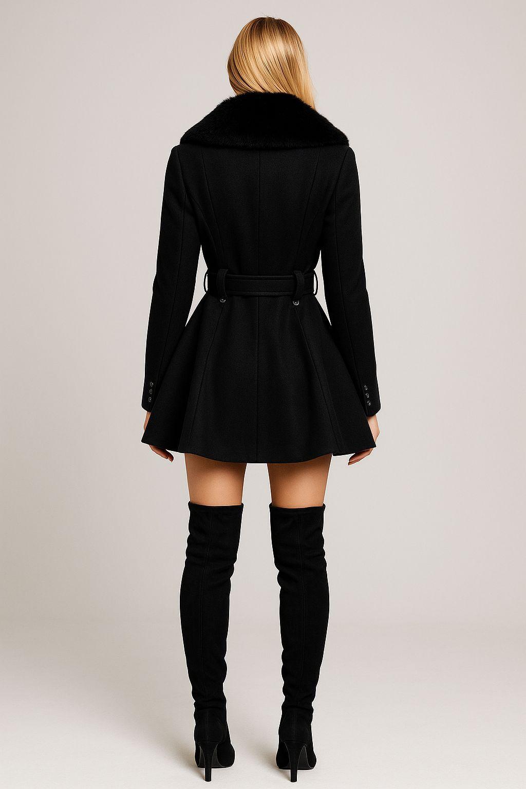 Amelia Fitted Woolly Faux Fur Coat