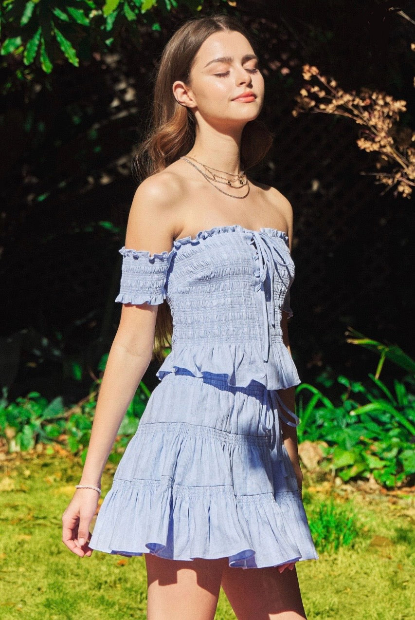 Dorothee Blue Mini Skirt