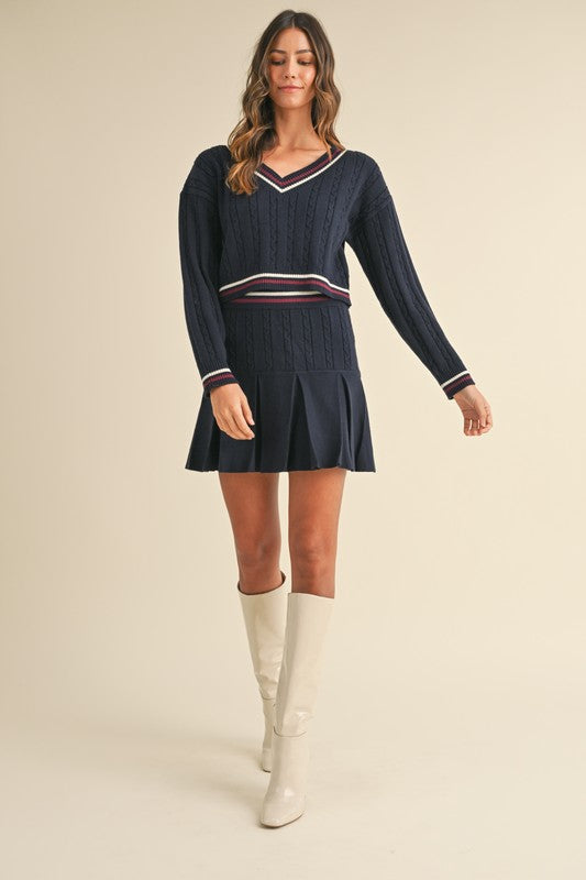 Oxford Knit Skirt Set