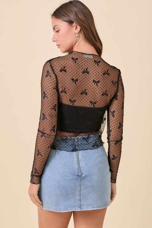 Mini Mesh Bow Dotted Top