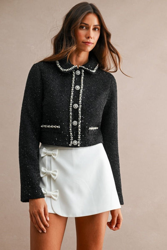 Celeste Tweed Lame Blazer