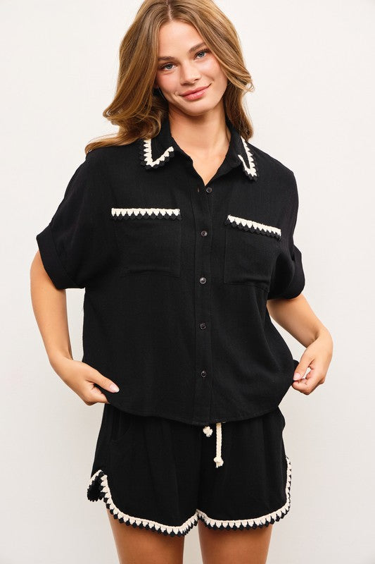 Eva Linen Macrame Shirt