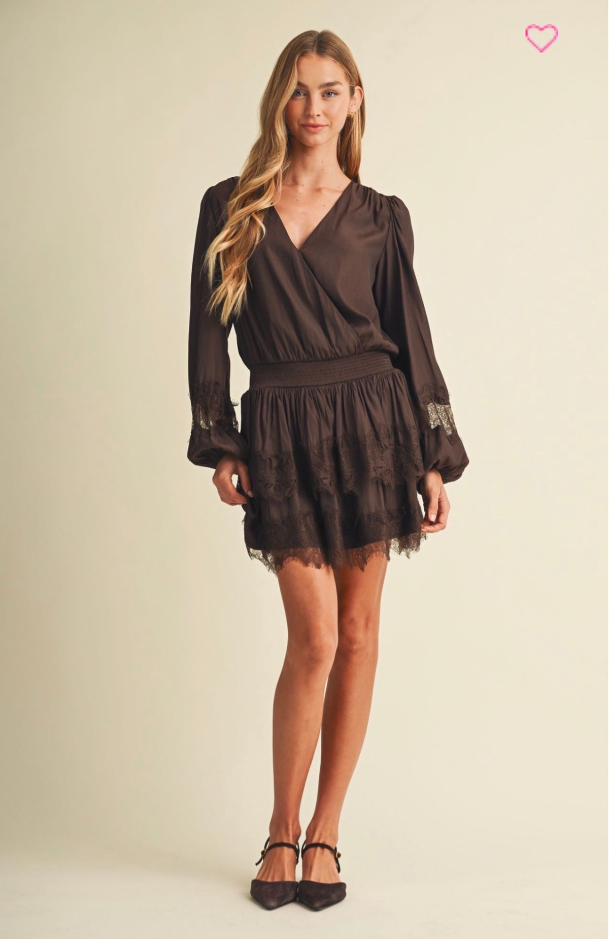 Kimberly Satin Lace Mini Dress
