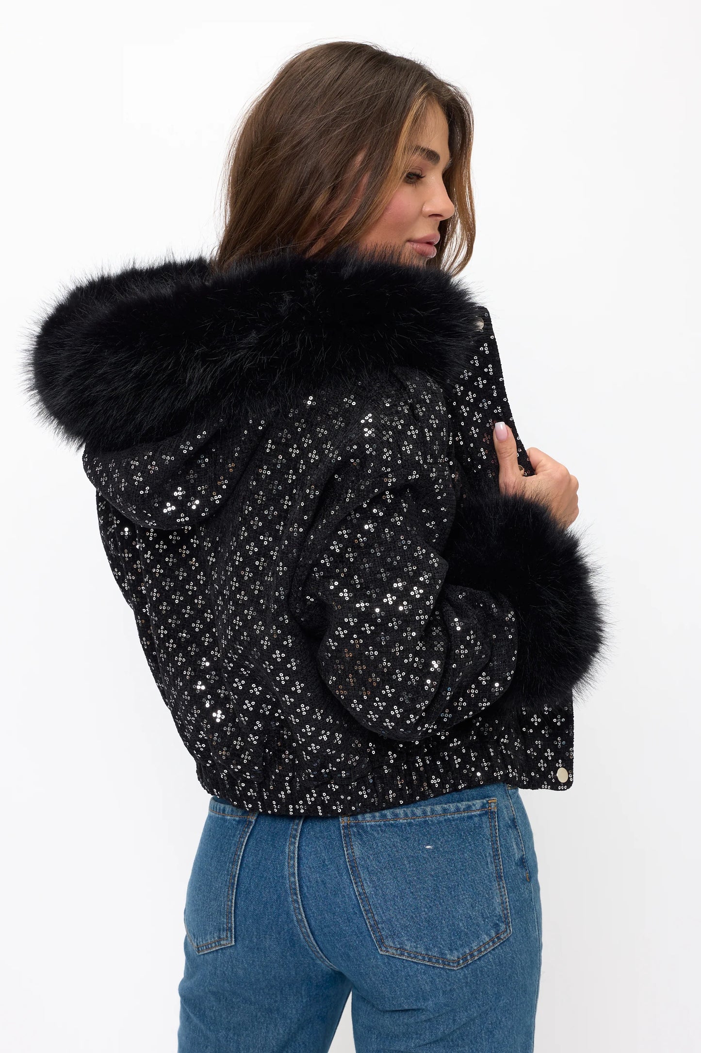 Dalia Bomber Faux Fur Coat