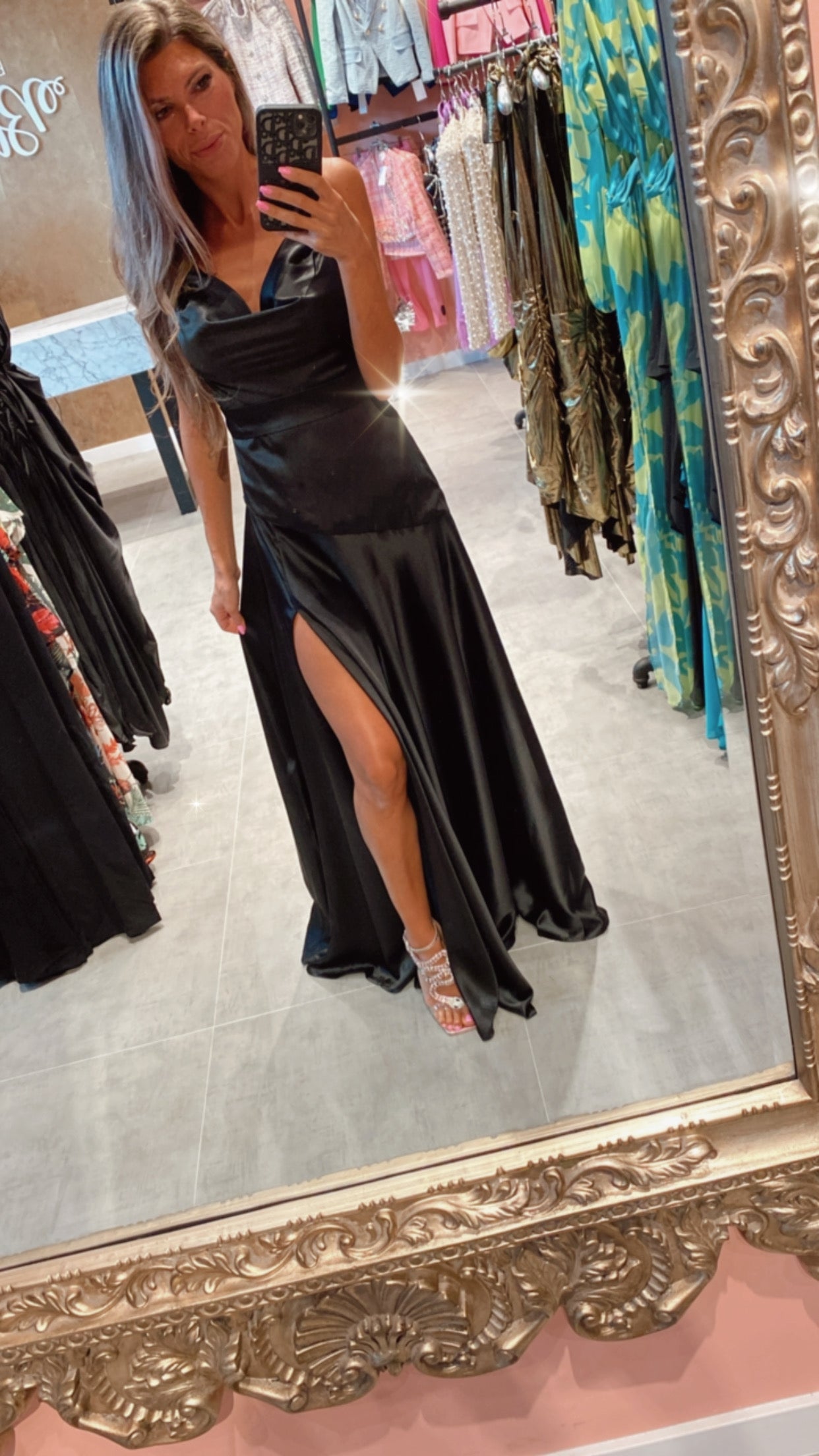 Melodie Gala Satin Maxi Gown Dress
