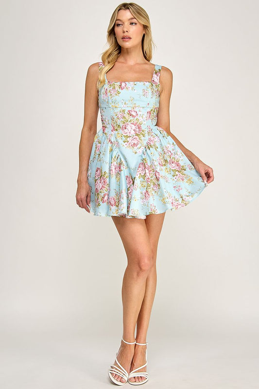 Belle Blue Floral Dress