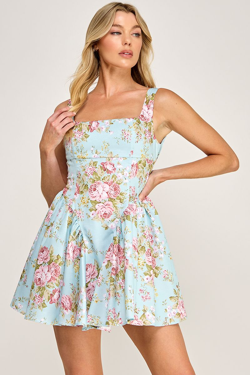 Belle Blue Floral Dress