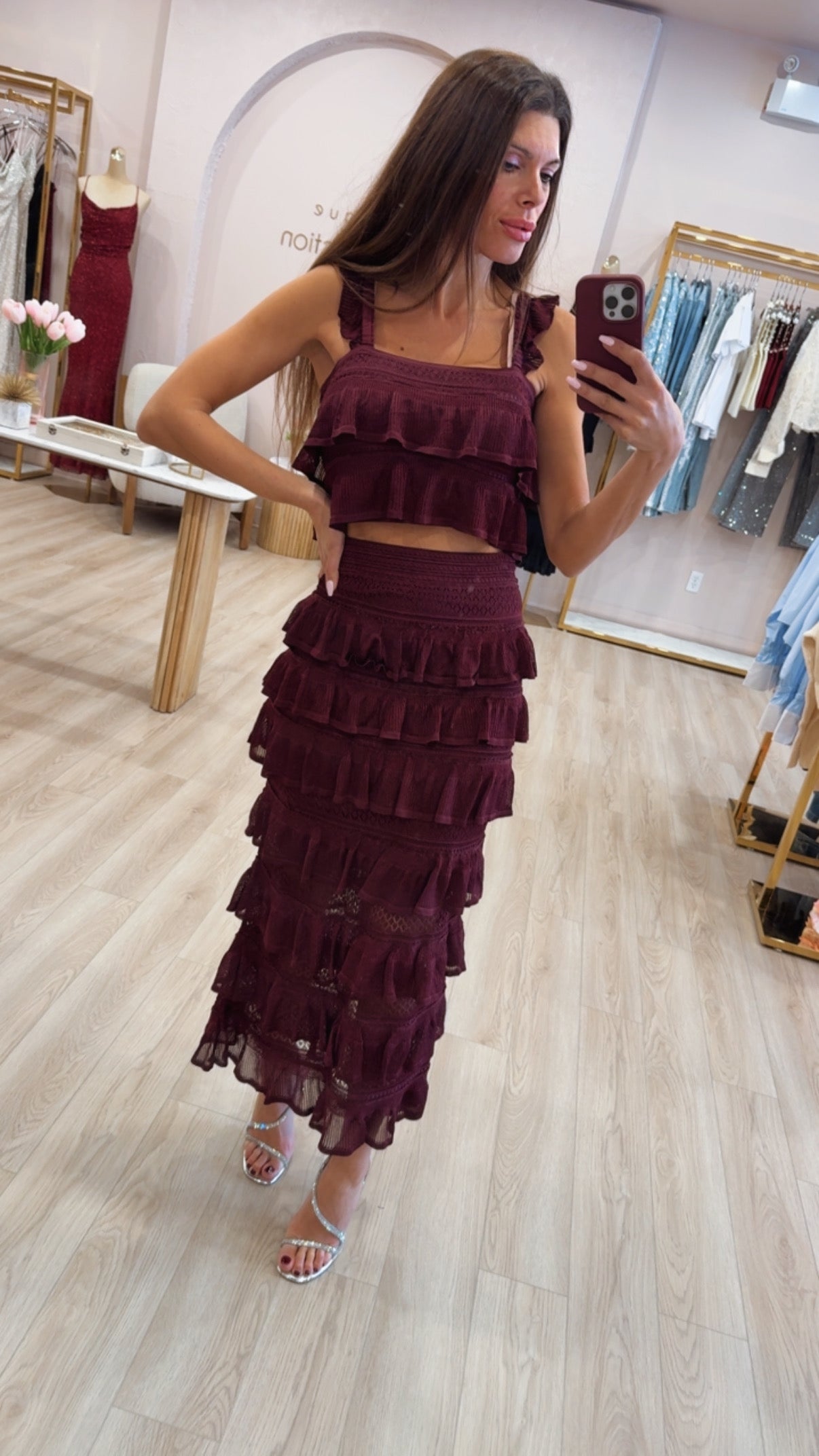 Francesca Midi Crochet Dress Set