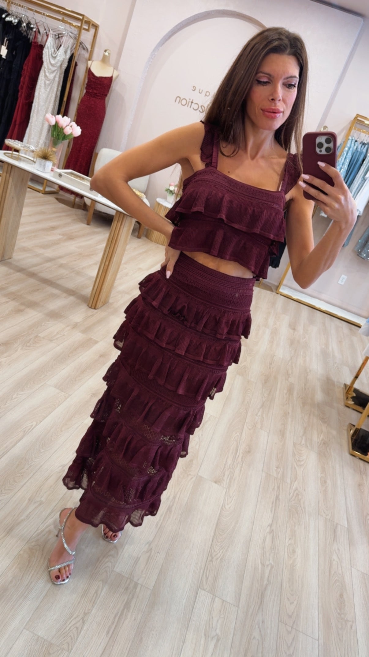 Francesca Midi Crochet Dress Set