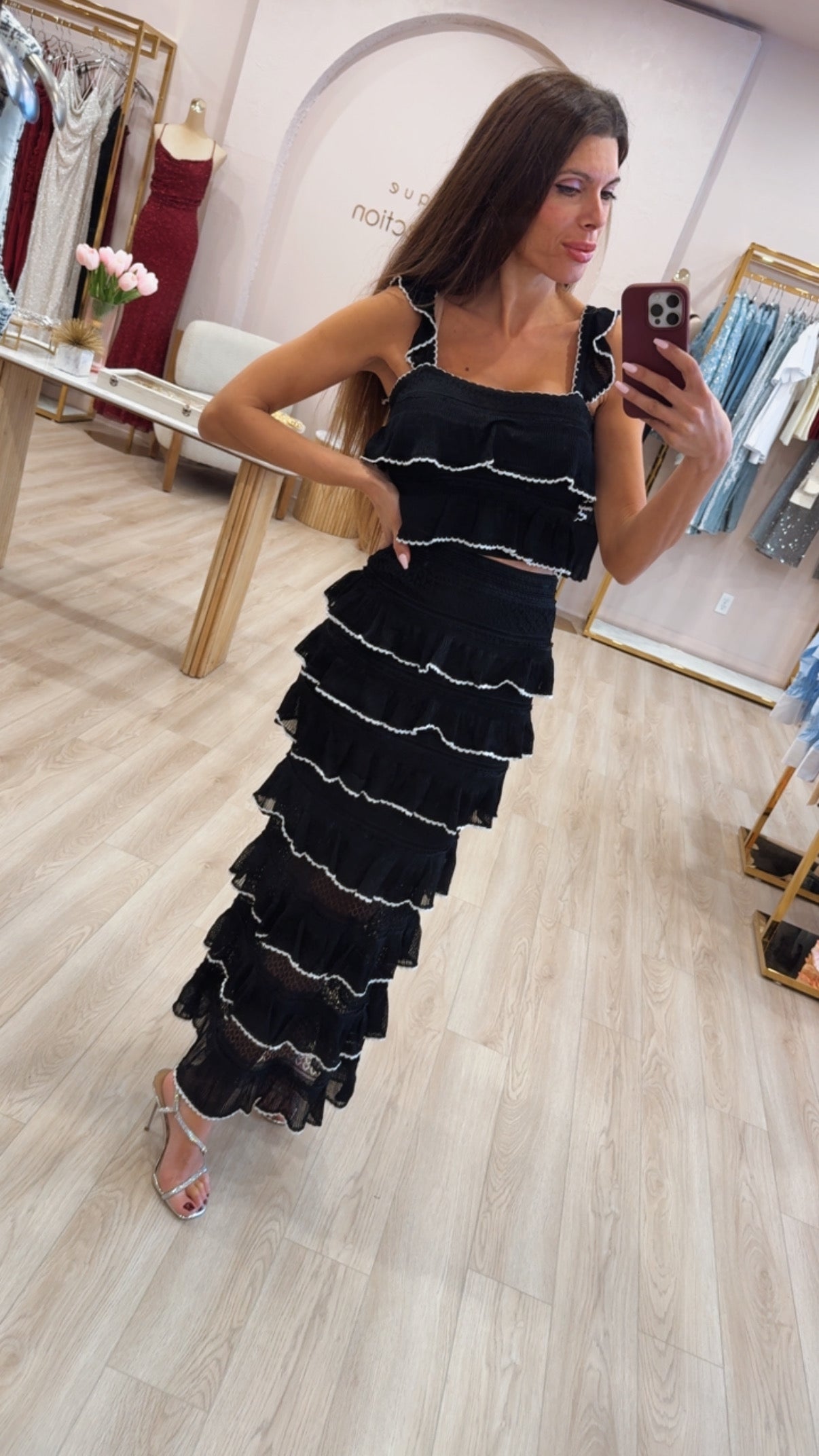 Francesca Midi Crochet Dress Set