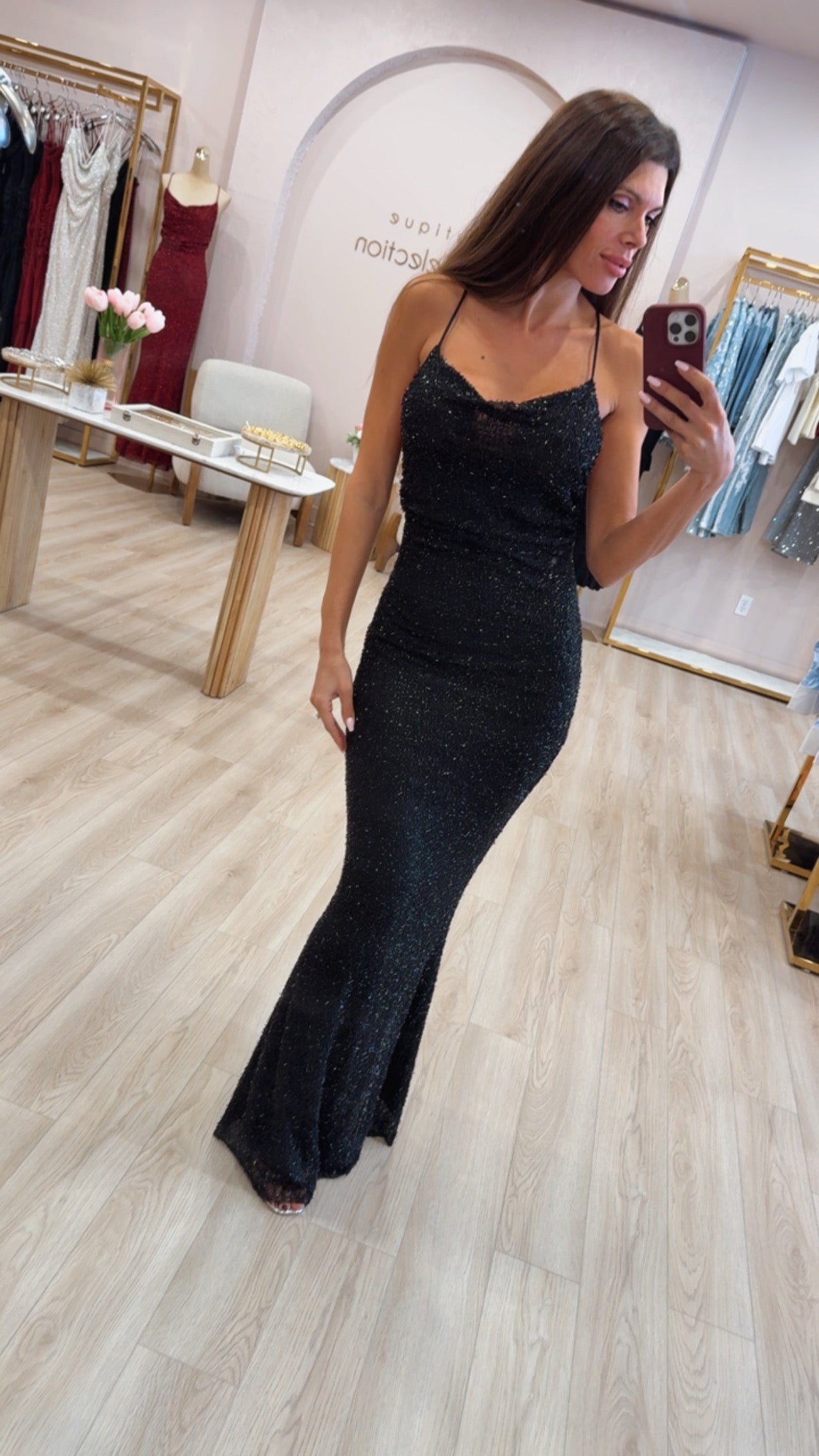 Vanessa Confetti Glass Gown