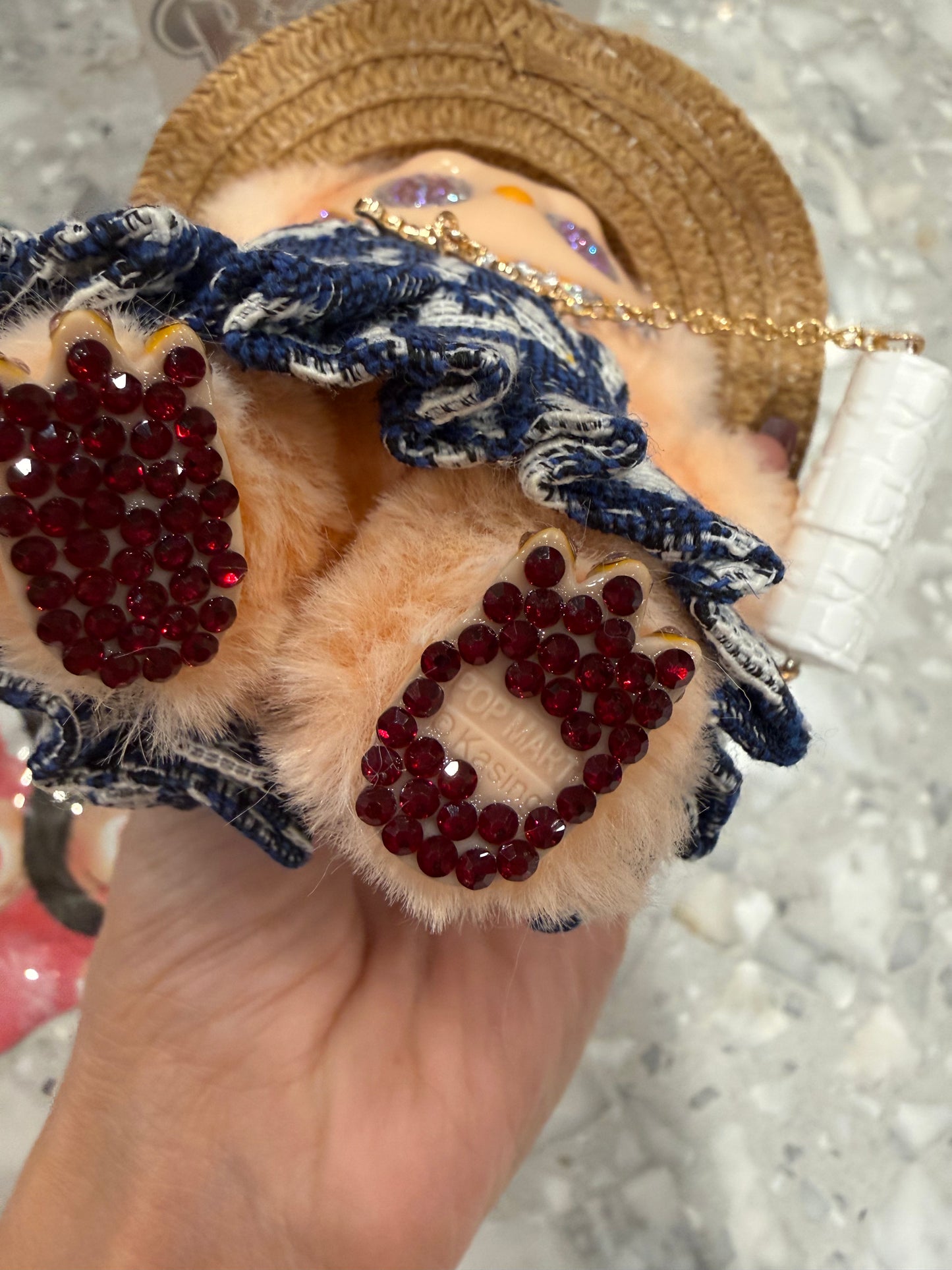 24K Labubu Custom  Big into Energy Swarovski Bling