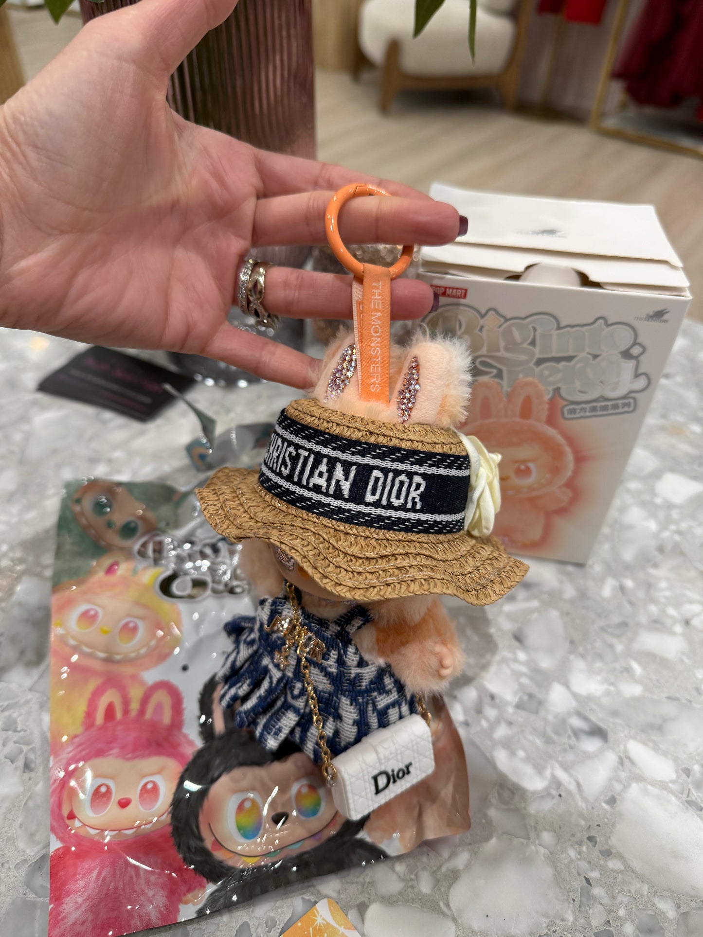 24K Labubu Custom  Big into Energy Swarovski Bling