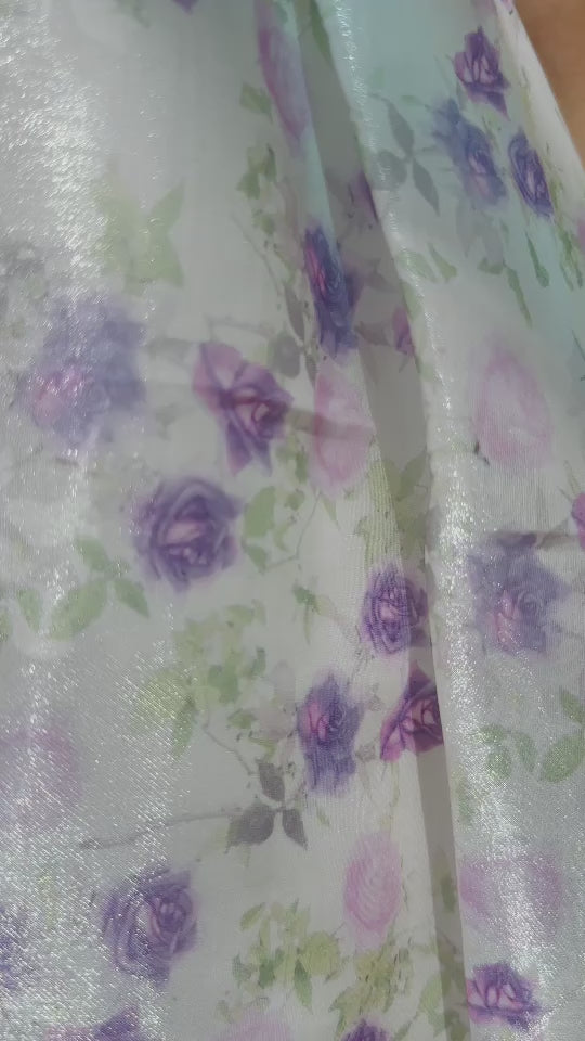 Romantic sweet cute summer floral white and lilac short dress party wedding date outfit